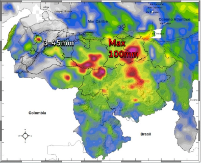 Inameh prevé lluvias y chubascos en algunos estados de Venezuela este #23Jul