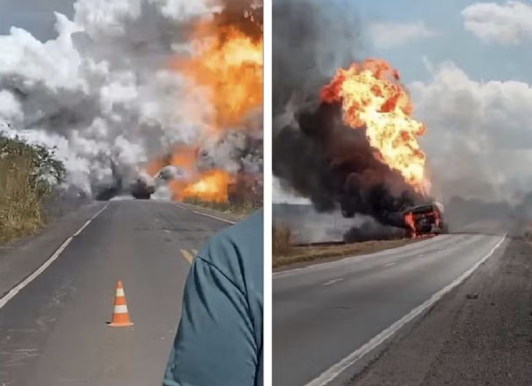 Impactante VIDEO: quedó grabado momento en que camión cisterna con material inflamable estalló en Brasil