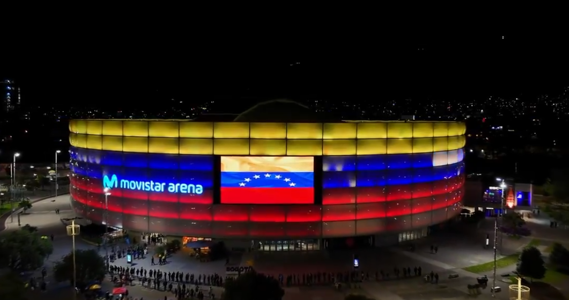 El Movistar Arena de Bogotá se vistió del tricolor venezolano (VIDEO)