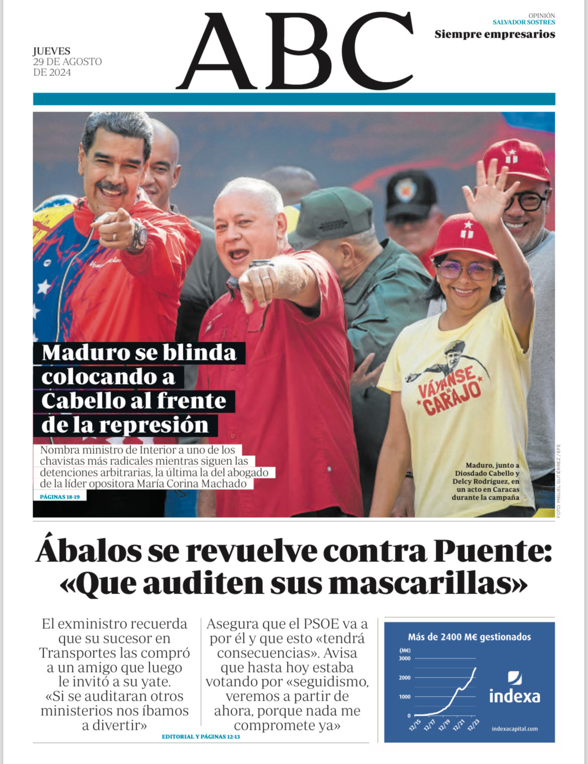 Portadas de la prensa internacional de este jueves 29 de agosto de 2024