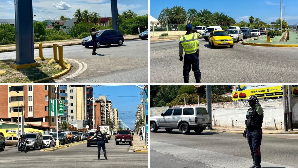 Para evitar congestión vial, Poliurbaneja se despliega en semáforos de Lechería