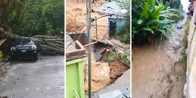 Intensas lluvias con vientos y truenos causaron estragos en varias zonas de la Gran Caracas (Videos)