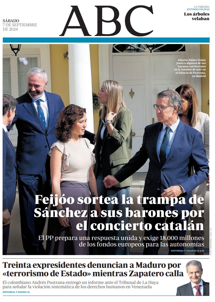 Portadas de la prensa internacional de este sábado 7 de septiembre de 2024