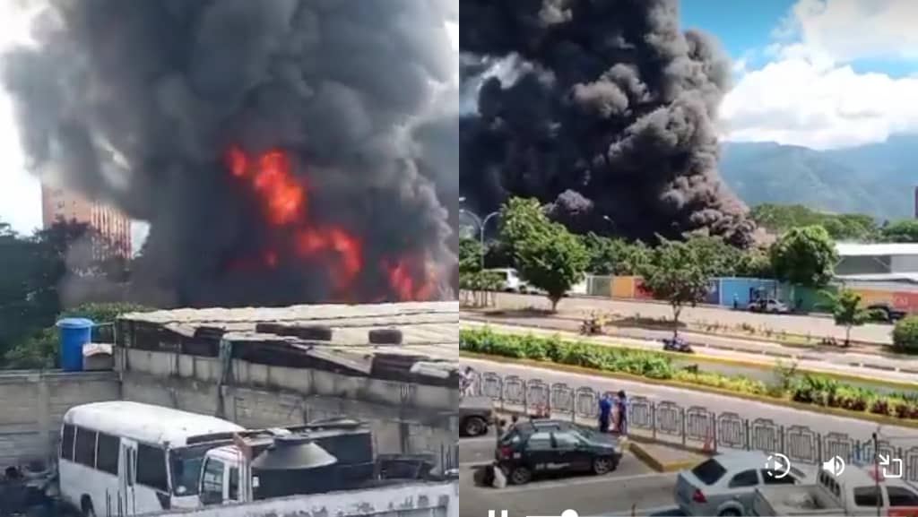 Incendio en galpón de La Bandera dejó gran columna de humo en Caracas este #6Sep (VIDEOS)