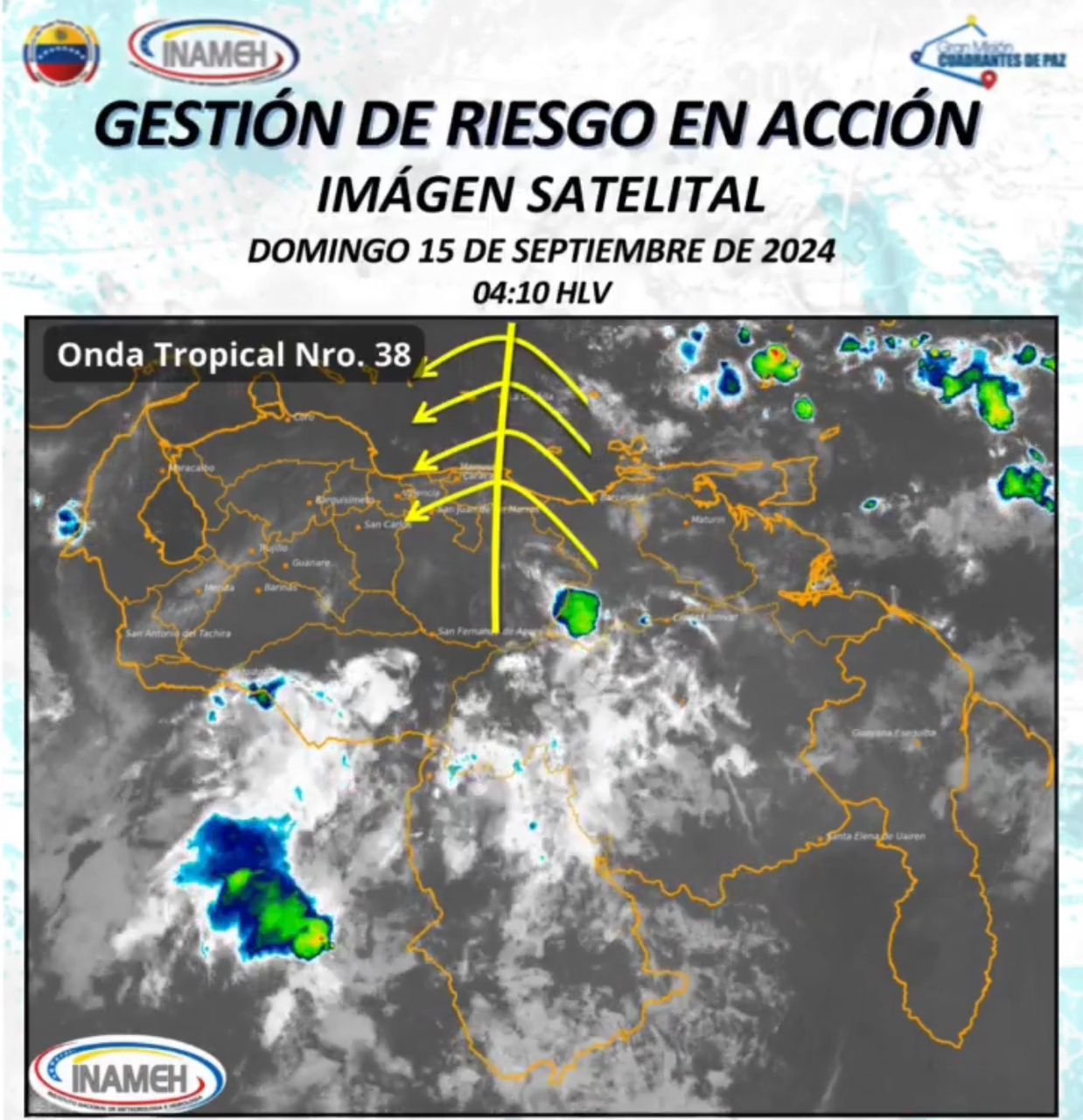 Inameh pronostica cielos nublados y lluvias para este #15Sep