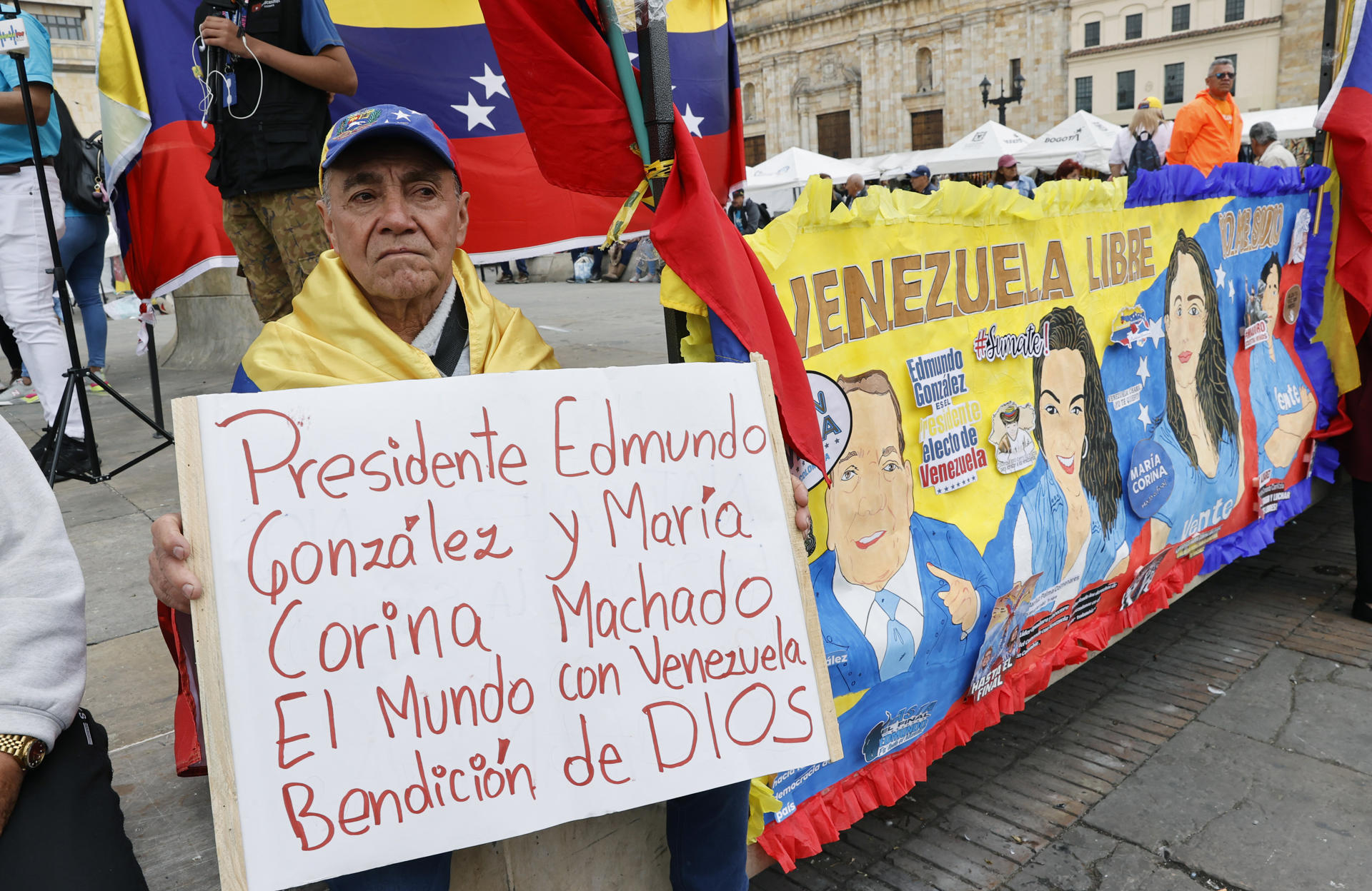 Venezolanos salieron a protestar en Colombia para reivindicar el triunfo de Edmundo González