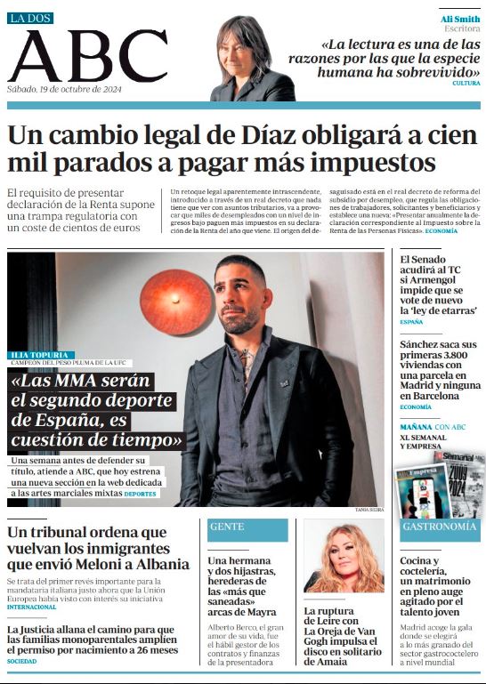 Portadas de la prensa internacional de este sábado 19 de octubre de 2024