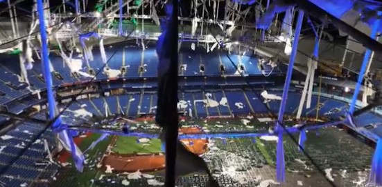 VIDEO: Así quedó el estadio de béisbol Tropicana Field, tras el paso de Milton por el aérea de la Bahía de Tampa