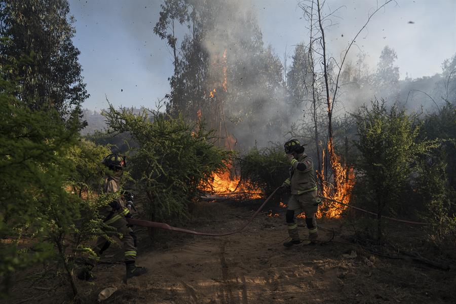 Decretaron alerta roja por incendios forestales que se propagan en Chile