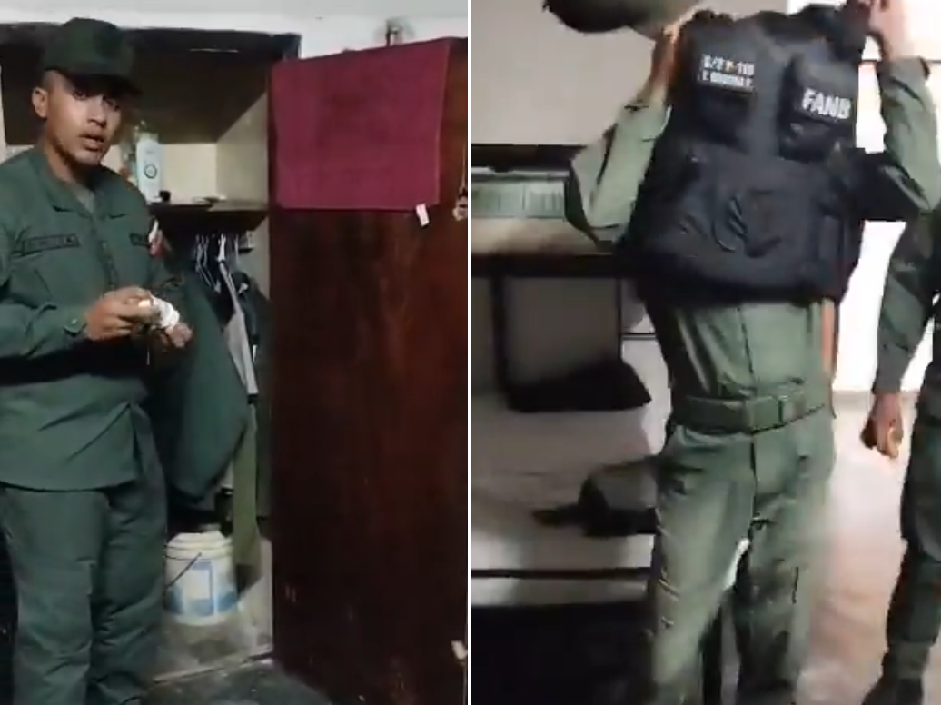 VIDEO de una requisa en cuartel desvencijado de la Fanb: ocultación de droga, gritos y portazos