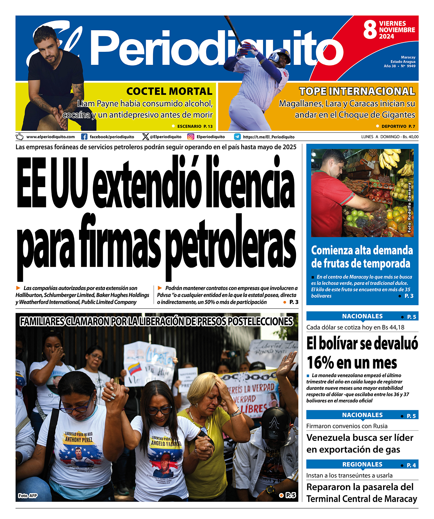 Portadas de este viernes 8 de noviembre de 2024