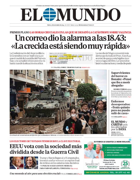 Portadas de la prensa internacional de este martes 5 de noviembre de 2024