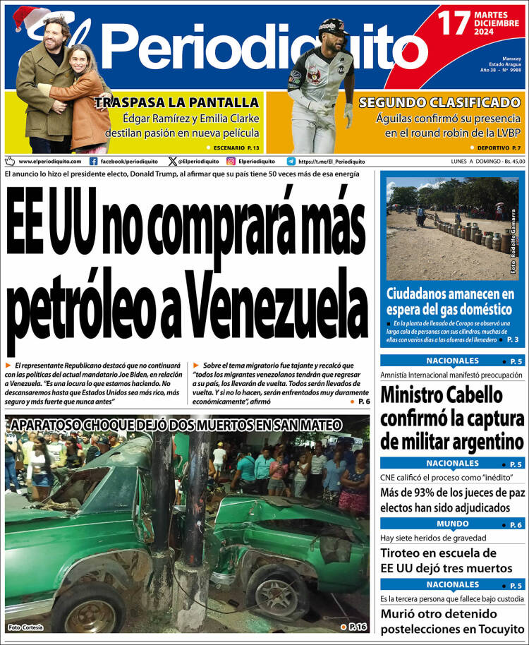 Portadas de este martes 17 de diciembre de 2024