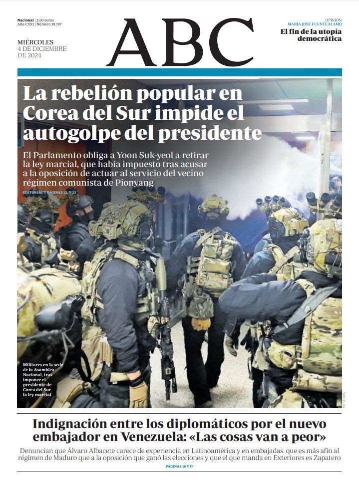 Portadas de la prensa internacional de este miércoles 4 de diciembre de 2024